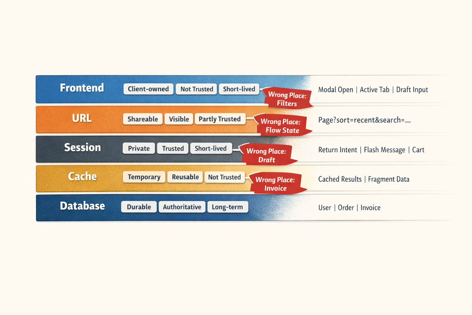 Memory hierarchy of a web app diagram