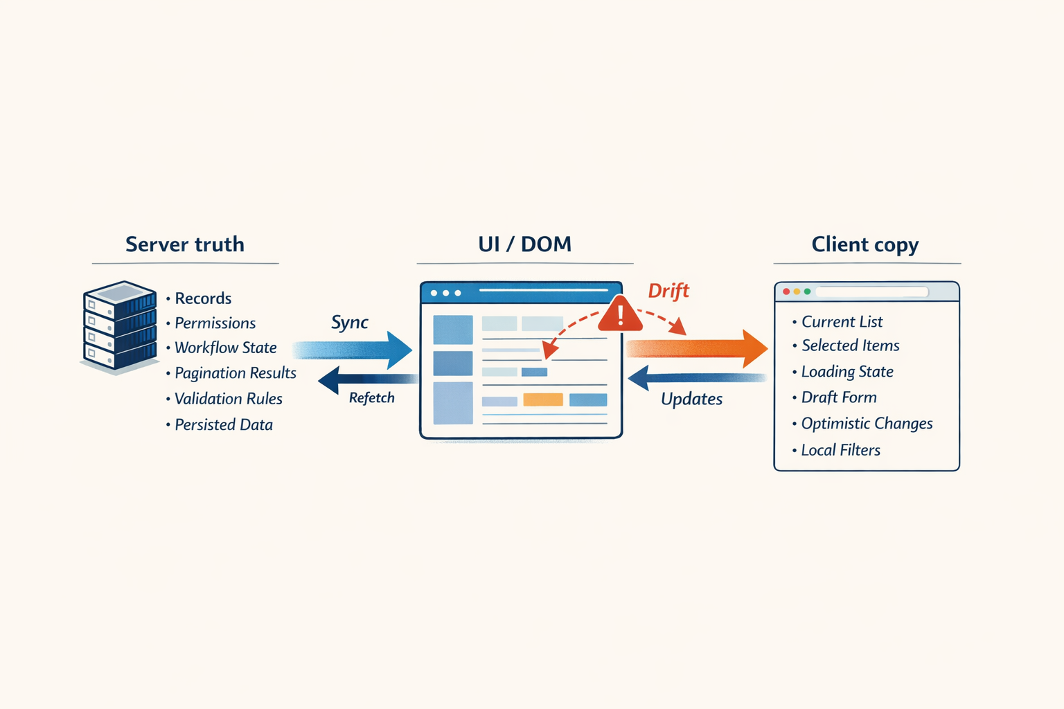 Two copies of reality diagram